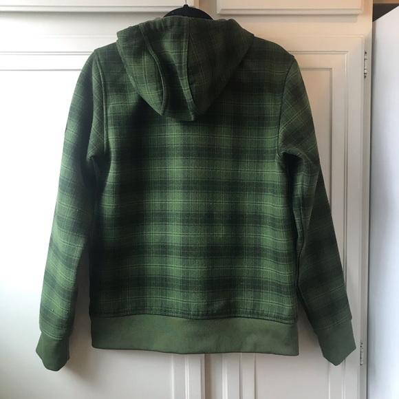 North Face Outbound Plaid Zip Fleece Hoodie Sage S - Picture 8 of 10